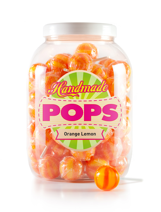 Ball Pop Orange Lemon, Jar Refil - 70 Lollies 
