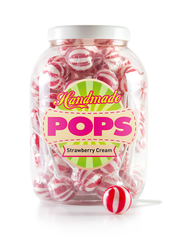 Ball Pop Strawberry Cream, Jar Refil - 70 Lollies