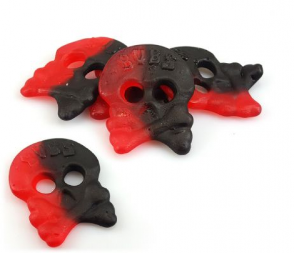 Bubs Raspberry Liquorice Skulls 200 gram