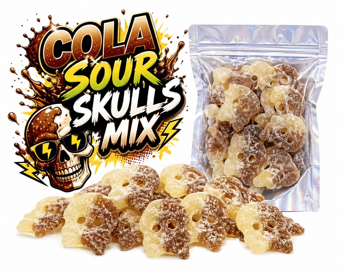Bubs Cool Cola Skulls Sour 250 grams 