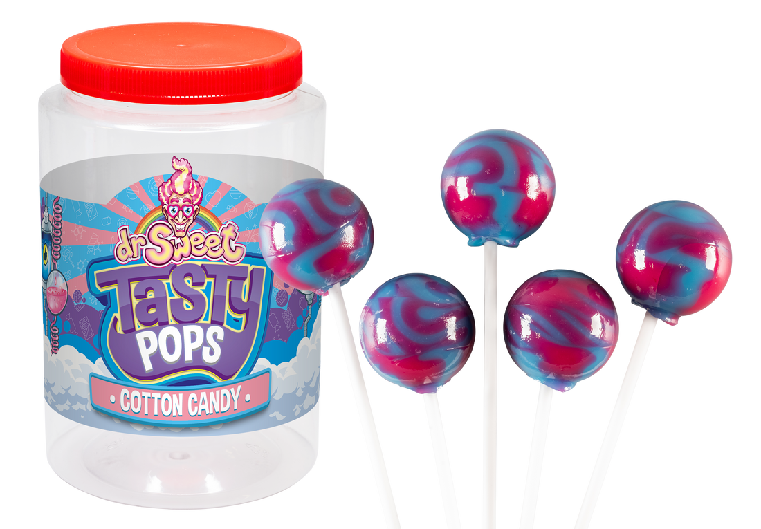 Dr. Sweet Tasty Pop Cotton Candy 70 stuks
