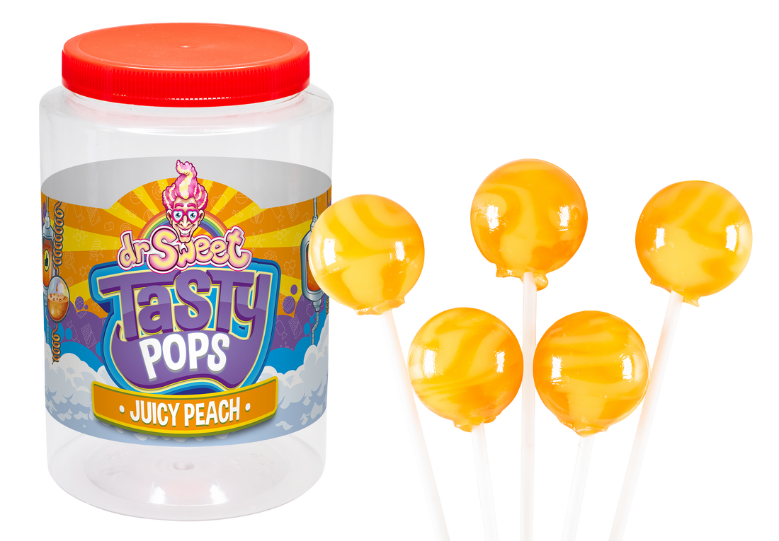 Dr. Sweet Tasty Pop Juicy Peach 70 stuks