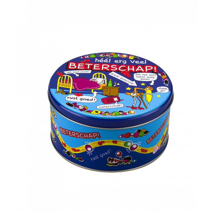 Gevulde Snoeptrommel beterschap en 500 Gram