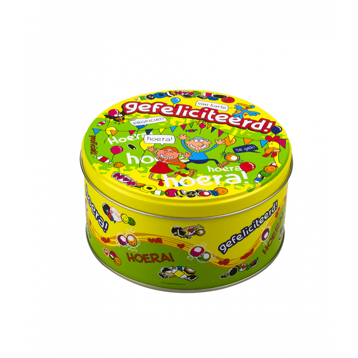 Gevulde Snoeptrommel Gefeliciteerd – 500 gram
