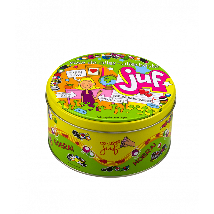 Gevulde Snoeptrommel Juf en 500 gram